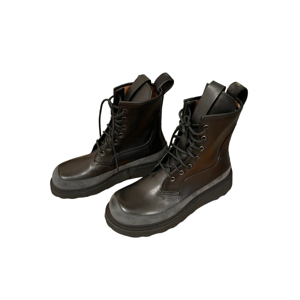 Bottega Veneta 578295 Men's Black leather grey suede Storm Cuir boots, Sz 40 - Picture 5 of 15
